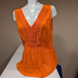 a.n.a Bright Orange Tank Top